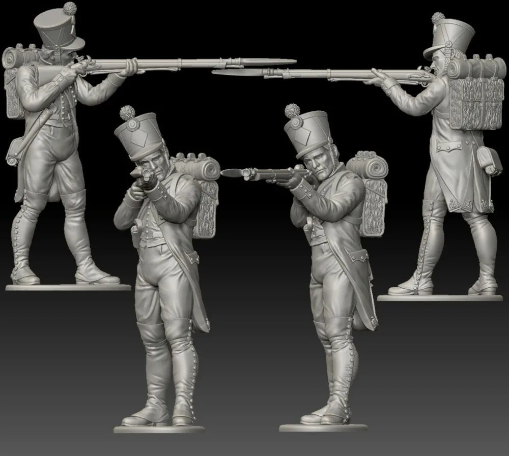 French Fusilier shooting. 1809/12 campaigns, full dress uniform