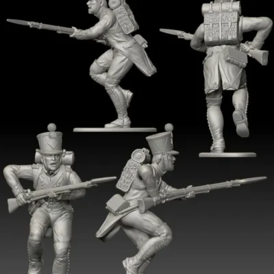 French Fusilier running. 1809/12 campaigns, full dress uniform