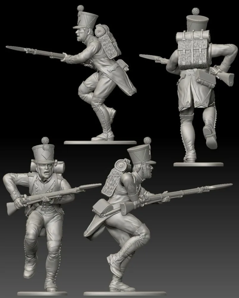 French Fusilier running. 1809/12 campaigns, full dress uniform