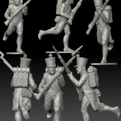 French Fusilier Running. 1809/12 campaigns, full dress uniform