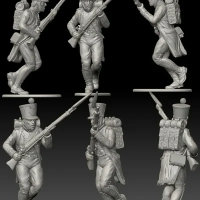 French Fusilier running. 1809/12 campaigns, full dress uniform