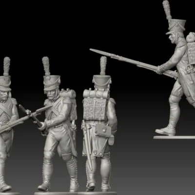 French Grenadier advancing. 1809/12 campaigns, full dress uniform