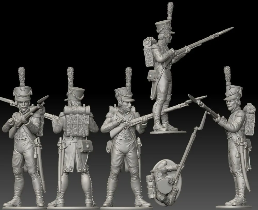 French Grenadier preparing. 1809/12 campaigns, full dress uniform