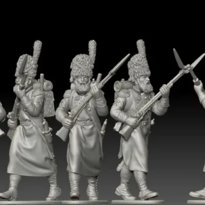 French Sapeur walking. 1809/12 campaigns, full dress uniform