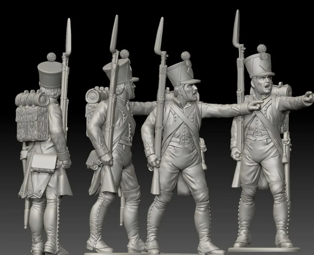 French sergeant pointing. 1809/12 campaigns, full dress uniform