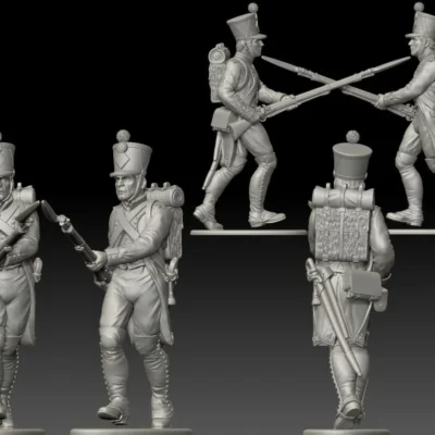 French sergeant advancing. 1809/12 campaigns, full dress uniform