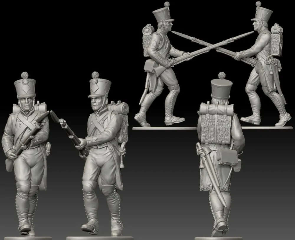 French sergeant advancing. 1809/12 campaigns, full dress uniform