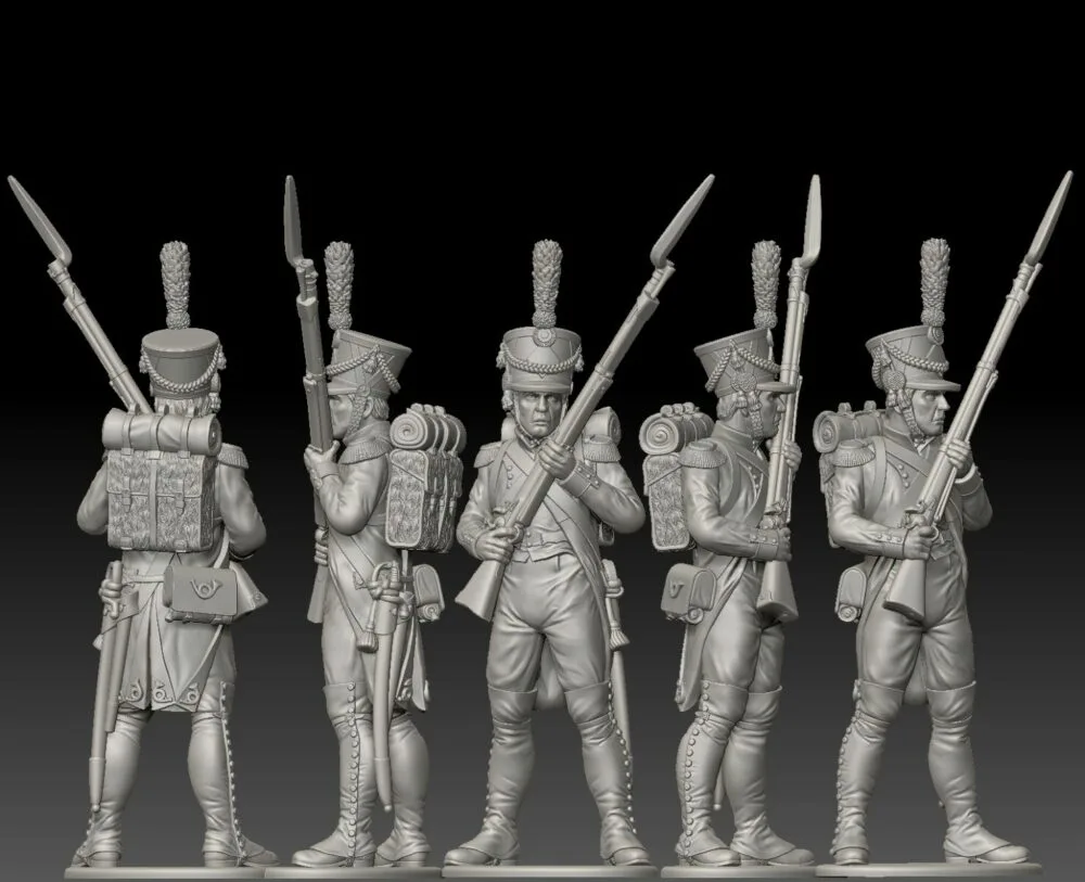 French Voltigeur ready. 1809/12 campaigns, full dress uniform