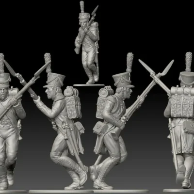 French Voltigeur advancing. 1809/12 campaigns, full dress uniform