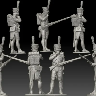 French Voltigeur biting. 1809/12 campaigns, full dress uniform