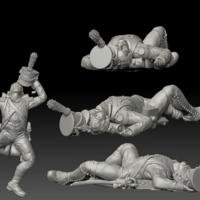 French grenadier 1809/12 campaigns, full dress uniform, dead on ground