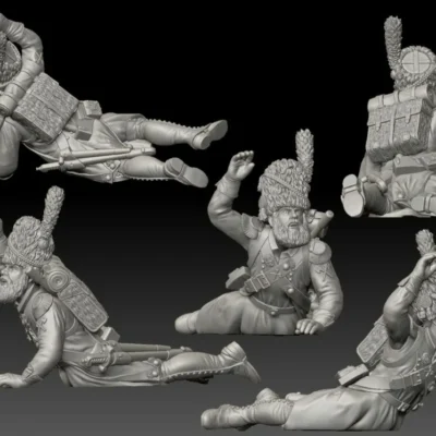 French sapeur 1809/12 campaigns, full dress uniform, reaching for help