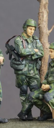 Swedish Modern Soldier in M90 Uniform - leaning photo review