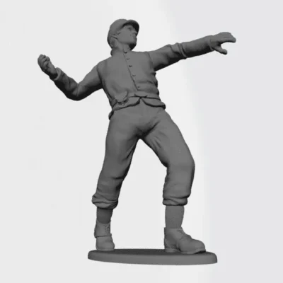 Man throwing snowball in kepi