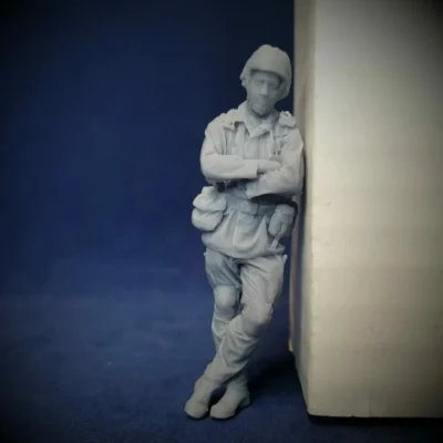 Swedish Modern Soldier in M90 Uniform - leaning