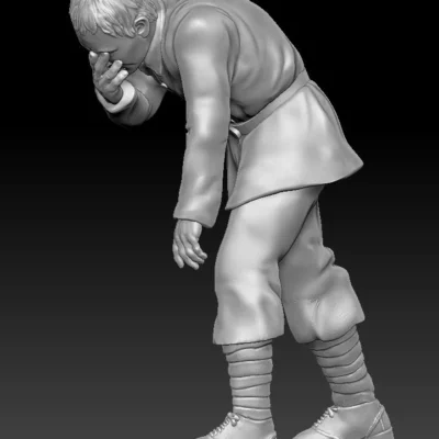 Soldier WW1 Walking with hand to face