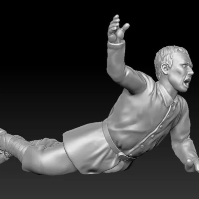 WW1 Soldier wounded looking for help, long jacket