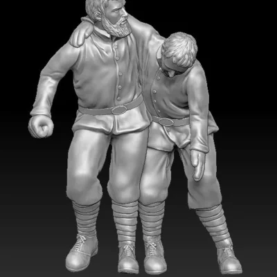 WW1 Soldier helping friend V1