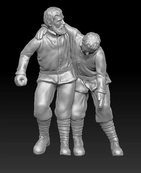 WW1 Soldier helping friend V1