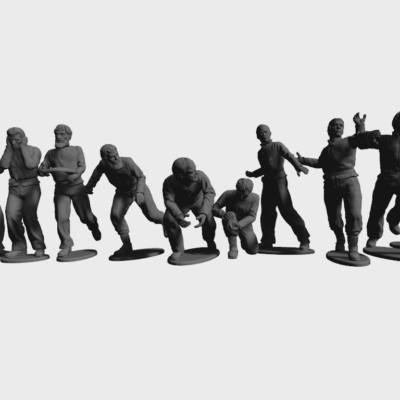 Snowball fight set 10 miniatures