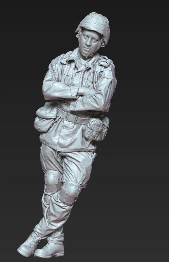 Swedish Modern Soldier in M90 Uniform - leaning - Image 2