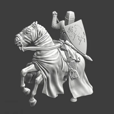 Medieval Crusader Knight swinging sword  - NCM