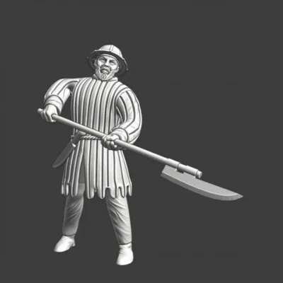 Medieval infantryman with pole weapon - NCM