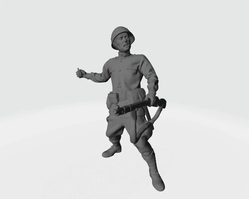 Russian soldier ww2 Throw Grenade AS