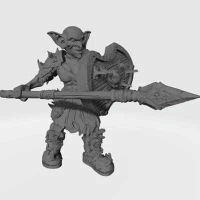 Forest tribe Goblin with spear and shield RF