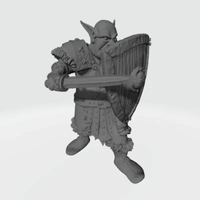 Grasslands Tribe Goblin attacking with sword and shield RF