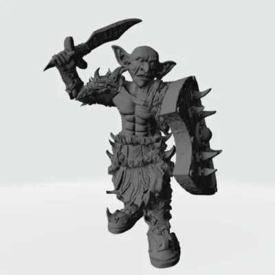 Forest tribe Goblin with sword and shield RF