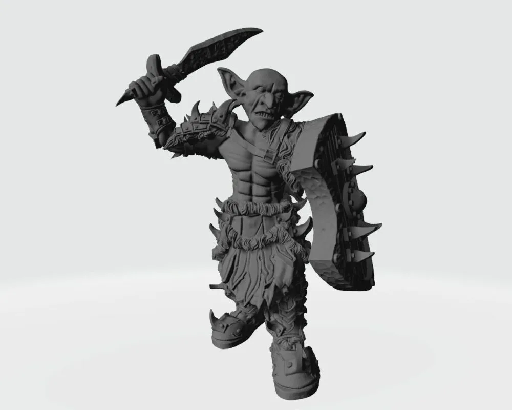 Forest tribe Goblin with sword and shield RF
