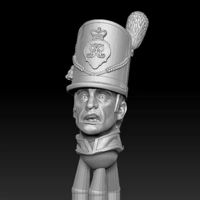 Separate Head British Belgic Shako v1