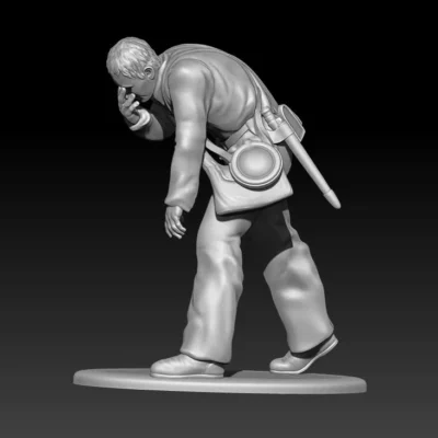 Confederate walking wounded face no hat