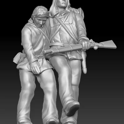 Walking friend injured, havelock and bandages