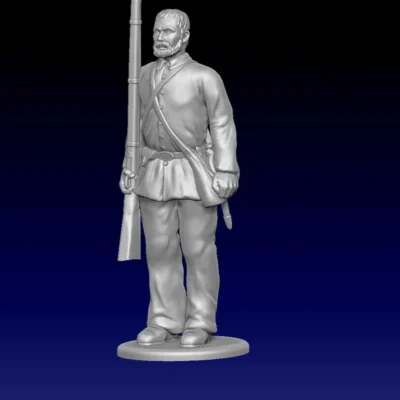 Soldier standing still, beard