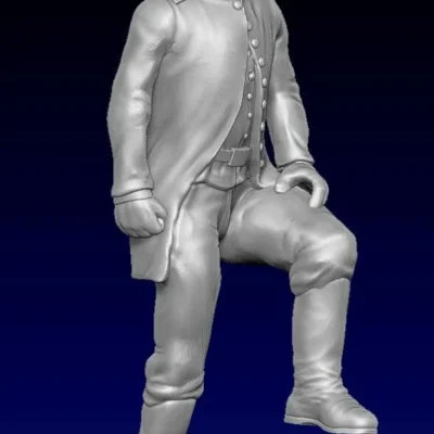 union officer standing on mortar moustache