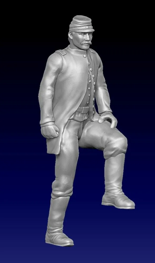 union officer standing on mortar moustache