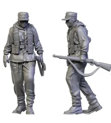 German WW2 winter soldier walking with rifle - AoW