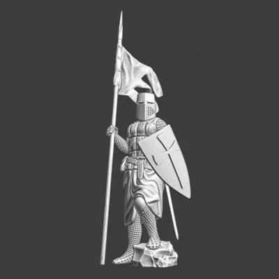 Medieval Teutonic Knight with banner/Lance - NCM