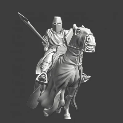 Medieval crusader knight charging - NCM
