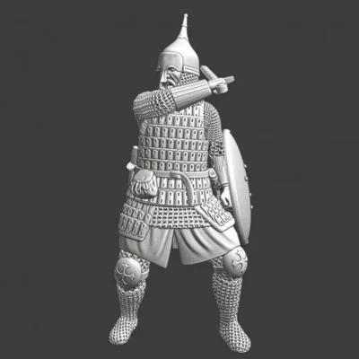 Medieval Novgorod warrior fighting with sword - NCM