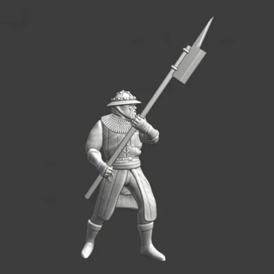 Old medieval infantry man with pole weapon - NCM