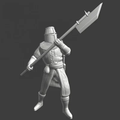 Medieval knight great helmet with poleweapon - NCM