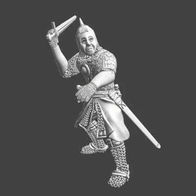 Heavy medieval russian knight with 2 swords - NCM