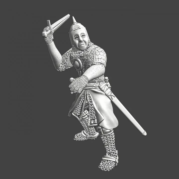Heavy medieval russian knight with 2 swords - NCM
