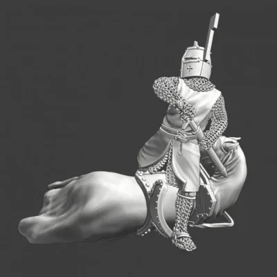 Medieval knight with wounded horse - NCM