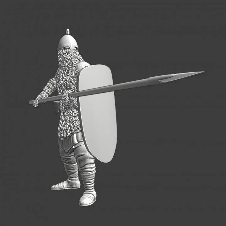 Medieval Russian infantry with spear and shield - NCM