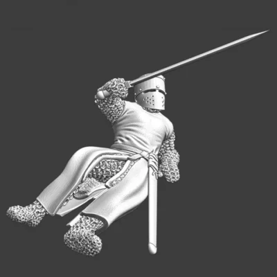 Wounded crusader knight with half helmet - NCM
