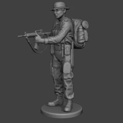 Jungle Soldier standing shooting